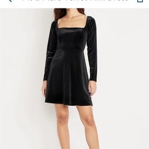 Old Navy fit and flare Black Velvet Dress XSP NWT